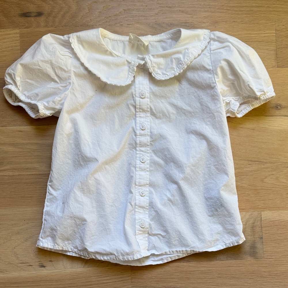 J.Crew Girls’ Scallop-Collar Top - Size XS (4-5)